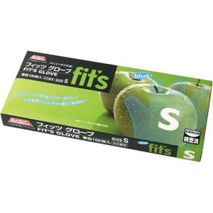 BASIC NEW FIT'S グローブ S ブルー 1箱100枚入 使い捨てポリ手袋