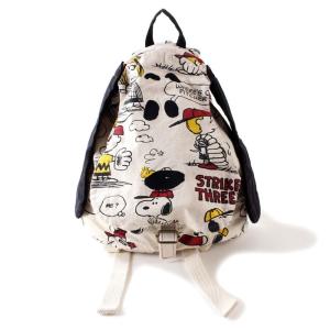 スヌーピー BACK PACK PEANUTS ベースボール柄(NA) 顔リュック 野球柄 ピーナッツ PEANUTS リュック リュックサック BOO HOMES 6038903