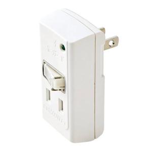 代引不可 電源タップ スイッチタップ フロントタップ 雷ガード付 1つのコンセントを2方向分配 2ピン 2個口 PSE適合 ホワイト エレコム T-KTR03WH