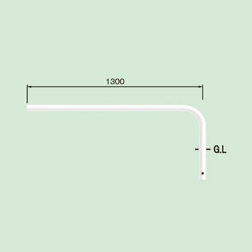 帝金 バリカー 横型 80A9ED-13W白（エンド支柱：ピッチ1500用） 法人限定