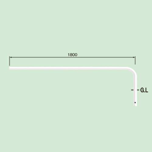 帝金 バリカー 横型 80A9ED-18W白（エンド支柱：ピッチ2000用） 法人限定