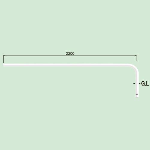 帝金 バリカー 横型 80A9ED-22W白（エンド支柱：ピッチ2400用） 法人限定