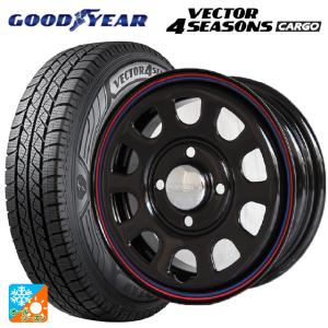 送料無料 オールシーズンタイヤホイール 4本セット 145/80R12 80/78N グッドイヤー ベクターフォーシーズンズ カーゴ ジャパン三陽 デイトナ H300 12-4J 　　｜konishi-tire