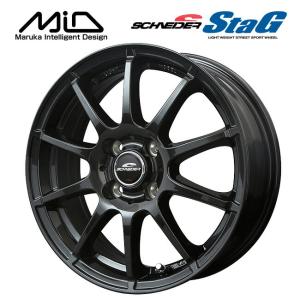 14インチ アルミホイール　スタッドレスタイヤ2本　① N-BOX等 MID スタッグ 14インチ 4.5J 4H100 +43 ストロングガンメタ