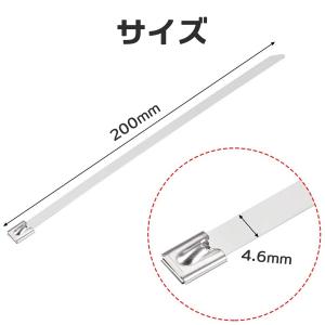 結束バンド ステンレス製 10本入り ステンレ...の詳細画像1