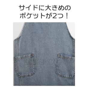 エプロン デニム レディース 被るだけ 作業用...の詳細画像5