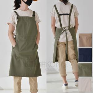 エプロン レディース ワークエプロン H型 撥水 軽量 無地 DIY ガーデニング カフェ 作業 動きやすい ポケット付き