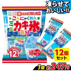 アイス シャーベット こんにゃくパーク ミニかき氷気分 ブルーハワイ味 こんにゃく粉入り 食べきりサイズ 個包装 ひとくち かき氷 置き換え (1袋12個入*12袋入)｜konnyakupark