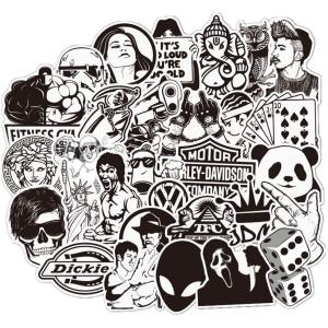 ステッカー 120枚 セット ブラック ＆ ホワイト スケートボード