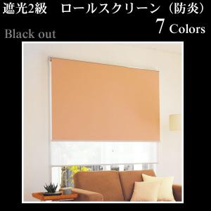 ロールスクリーン 遮光2級　防炎 7色 幅46〜80cm×丈81〜120cm