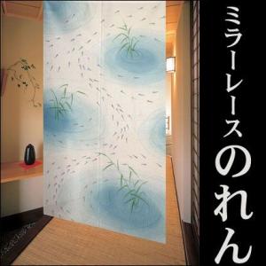 のれん　笹とメダカ 幅85cm×丈150cm｜konpo