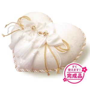 和風リングピロー「和ハート」完成品 指輪置き 和柄 結婚式 ...