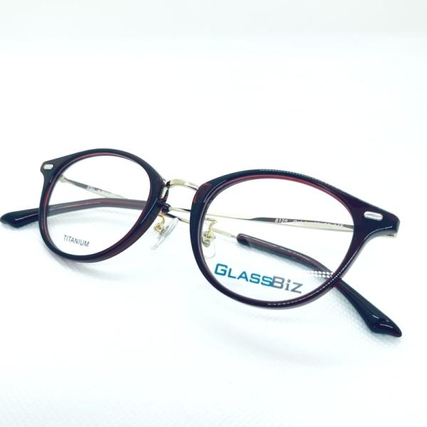 メガネフレーム GLASSBiz 8125 C-4【KTM】 ボストンタイプ チタニウム ダークレッ...