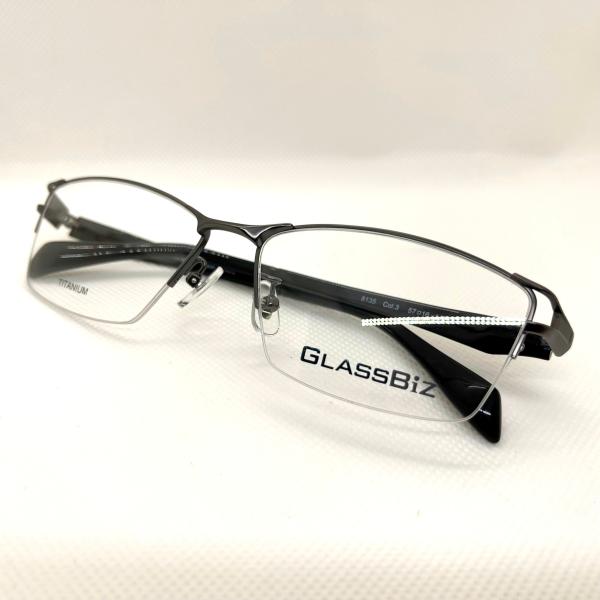 GLASS BiZ 8135 C-3 ダークブラウン  (レンズ別売) ハーフリム