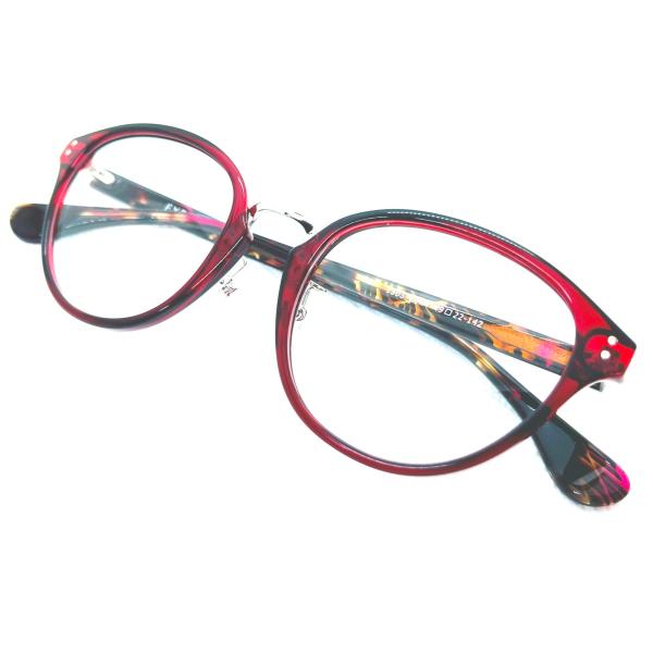 メガネフレーム EYES 1305 C-4 ボストンタイプ レッド × デミ
