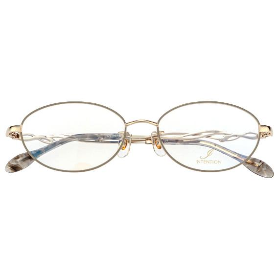 INTENTION 6422 col.1 52 ゴールド ライトゴールド メガネフレーム オーバル ...