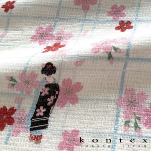 kontex 　手ぬぐい　布ごよみ　おしゃれ　吸水速乾　薄い　フェイスタオル 布ごよみ　舞妓とサクラ 　 コンテックス