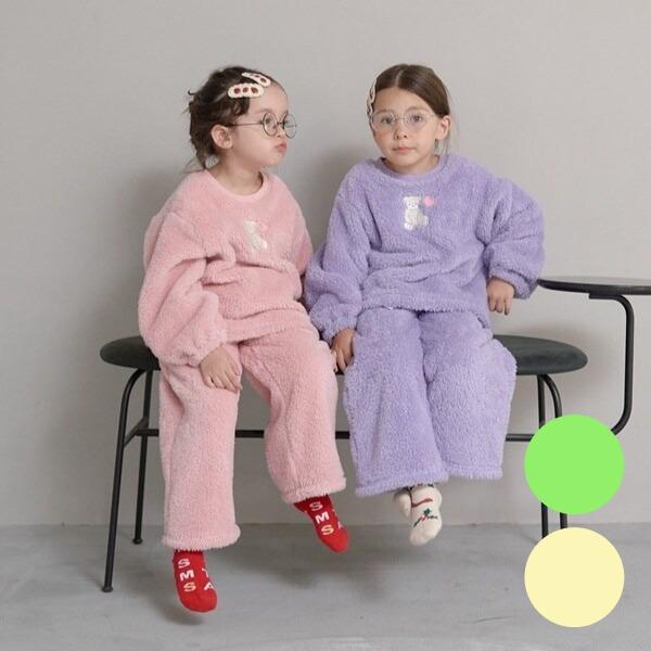 Lycee mine リセマイン ルームウェアくま刺しゅうトップス×ワイドパンツセット ナイトウェア...