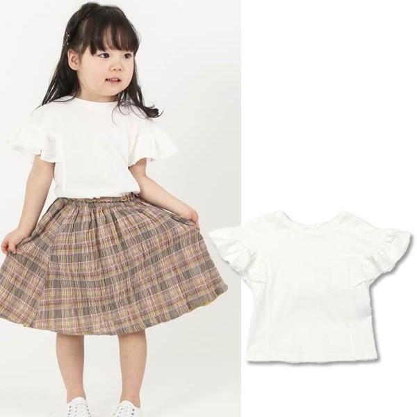 半額処分 定価2189円税込 キムラタン ドルチーナ dolcina フレアー半袖Tシャツ オフホワ...