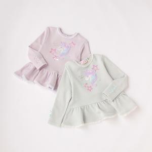 mezzo piano メゾピアノ スウィーツ裾スカラップトレーナー 90 100 110