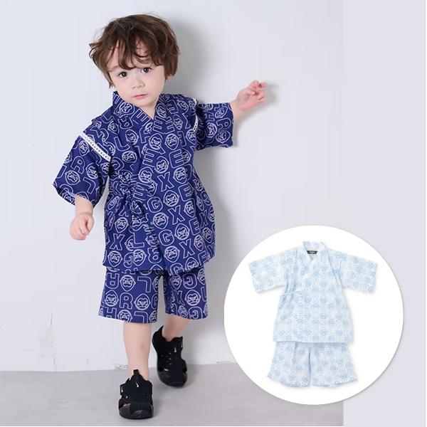 XLARGE KIDS エクストララージ キッズ ファニーゴリラ総柄甚平 80 90 100 110...