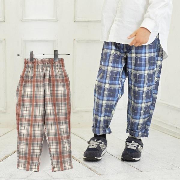 MAKE YOUR DAY メイクユアデイ チェック柄イージーパンツ 80 90 100 110 1...