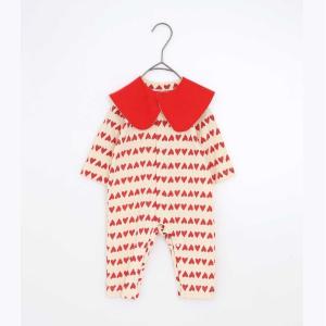 P.Premier ピードットプルミエ スタイセット総柄前あきカバーオール ロンパース ハート柄 70 80cm ベビー キッズ｜こにゃんこ BRAND KID’S