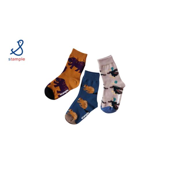 stample／スタンプル とことこアニマル クルーソックス ３足組