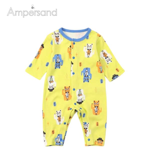 AMPERSAND ／ アンパサンド　ベビー服 【リンク】前あきスムース カバーオール　BABY