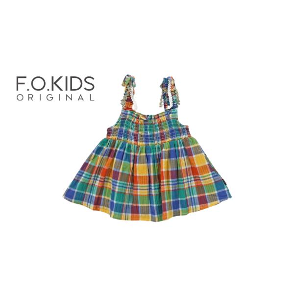 F.O.KIDS ／ エフオーキッズ 子供服　先染めシャーリングチュニック　女の子 SS