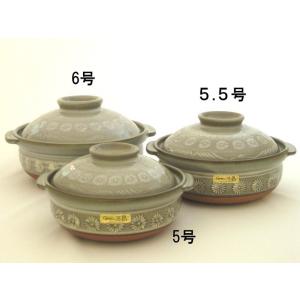 日本製 萬古焼 銀峯花三島5.5号直火用土鍋 土鍋 直火OK 電子レンジOK オーブンOK ロングラン商品