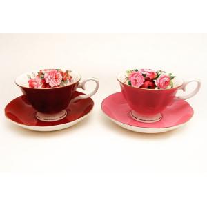 ロイヤルアーデン ホームコレクション ローズ カップ＆ソーサー 兼用碗皿 レッド 37139 ピンク...