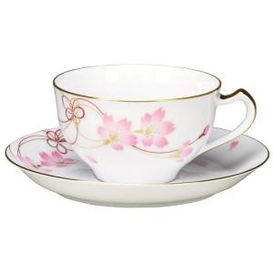 大倉陶園 日本製 桜シリーズ第6回「結桜」カップ＆ソーサー 1C/A682-6 洋食器 陶磁器 コー...