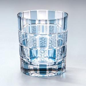 手づくり切子 ロックグラス 刺子市松 ブルー 青 約300ml AS10-BL マイグラス タンブラ...