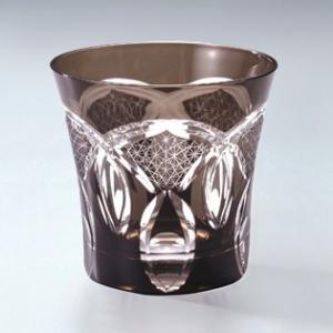 手づくり切子 ロックグラス 刺子ドーム ブラック BK 約240ml AS210-BK マイグラス ...