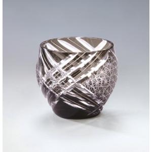 手づくり切子 ぐい呑み 刺子クロス ブラック 酒カップ 約75ml AS32-BK 盃 杯 お猪口 ...