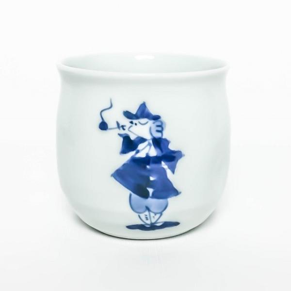 有田焼 青花 三人異人 一服碗(大) S-06-011 和食器 湯呑 湯のみ 一服碗 異人柄 敬老の...