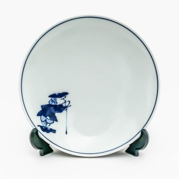 有田焼 青花 絵変り 丸銘々皿 ステッキ異人 S-32-161 小皿 銘々皿 取り皿 絵変わり小皿 ...