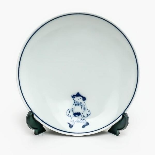 有田焼 青花 絵変り 丸銘々皿 マント異人 S-32-164 小皿 銘々皿 取り皿 絵変わり小皿 手...