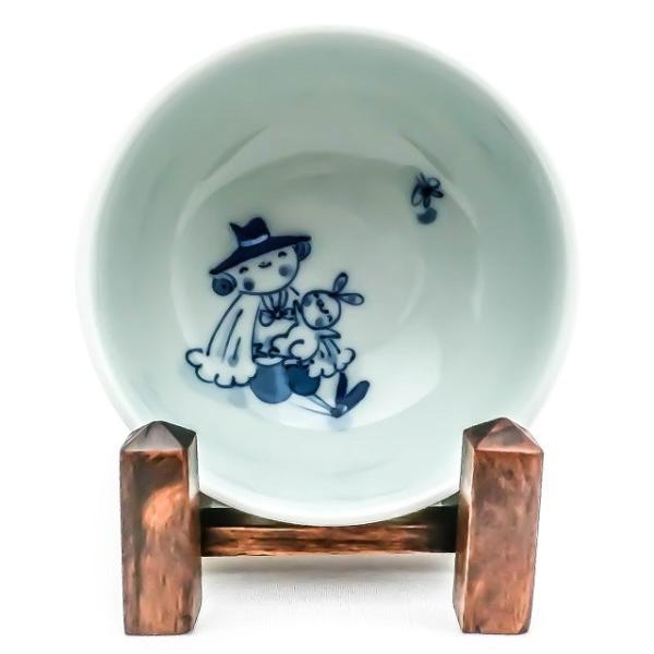 有田焼 青花 子供食器 マント異人 玉渕４寸丼 S-14-491 ミニ丼 陶器汁碗 ボール 手描き