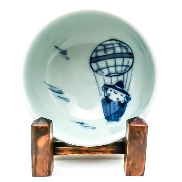 有田焼 青花 子供食器 紅毛人 玉渕４寸丼 S-14-481 ミニ丼 陶器汁碗 ボール 手描き