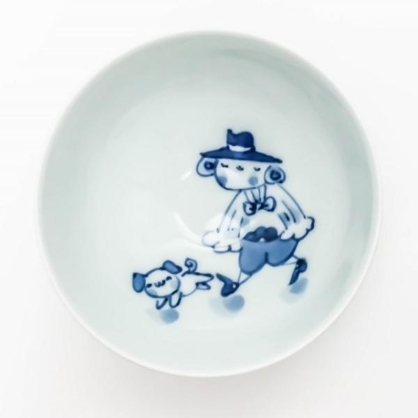 有田焼 青花 子供食器 マント異人 3.2寸丸飯碗 S-09-831 ミニ茶碗 子供茶碗 ダイエット...