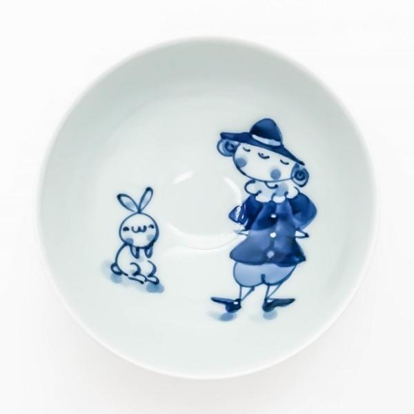 有田焼 青花 子供食器 紅毛人 3.2寸丸飯碗 S-09-821 ミニ茶碗 子供茶碗 ダイエット茶碗...