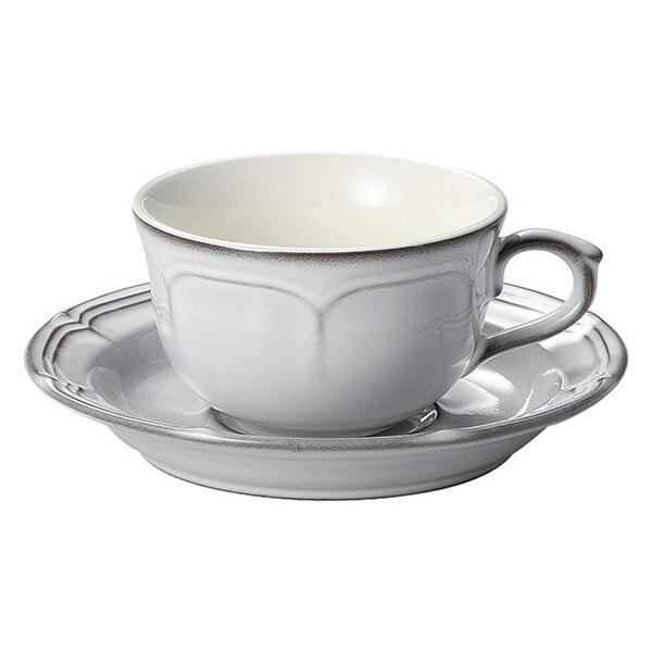 KOYO 光洋陶器 日本製 ラフィネ スモークホワイト ティーカップ＆ソーサー 洋食器 ティー碗皿 ...