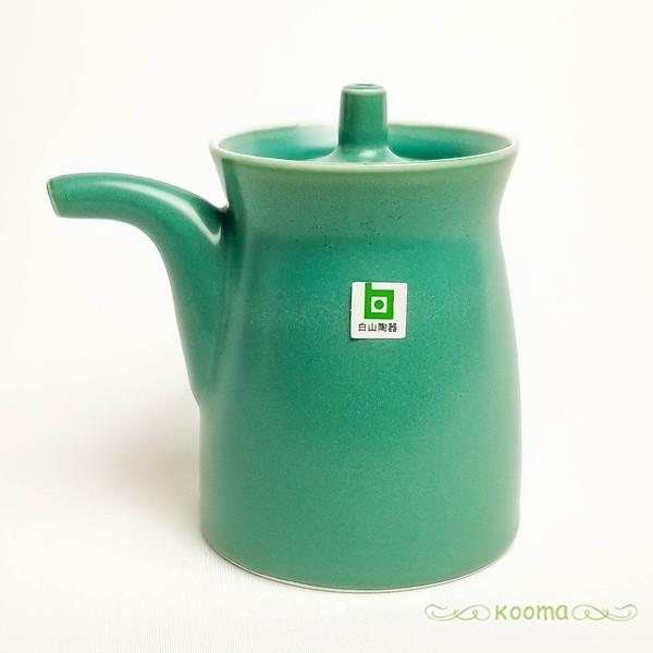 白山陶器 波佐見焼 日本製 G型しょうゆさし 緑 (大) 和食器 醤油さし 醤油入れ 調味料入れ ソ...