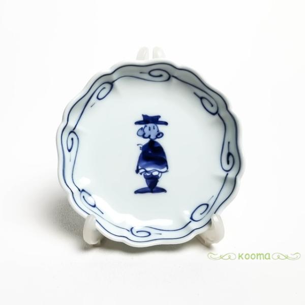 有田焼 青花 絵変り 八方割小皿 後姿 S-31-503 和食器 小皿 丸皿 変形小皿 醤油皿 しょ...
