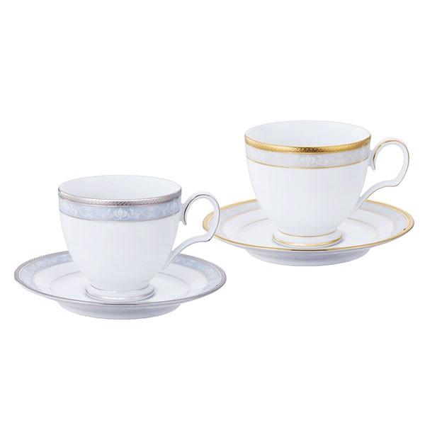 ノリタケ Noritake ハンプシャー ゴールド＆プラチナ ティー・コーヒー碗皿ペア 4335-6...