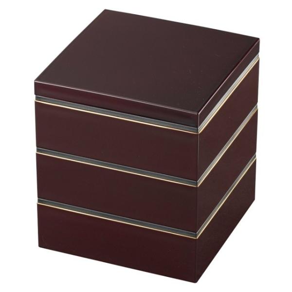 日本製 重箱 5.0三段重 溜渕金 シール蓋付 2500ml  お重 オードブル 弁当 お正月 お節...