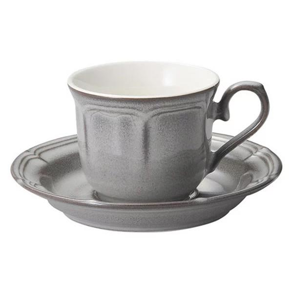 KOYO 光洋陶器 日本製 ラフィネ ストームグレー コーヒーカップ＆ソーサー 洋食器 コーヒー碗皿...