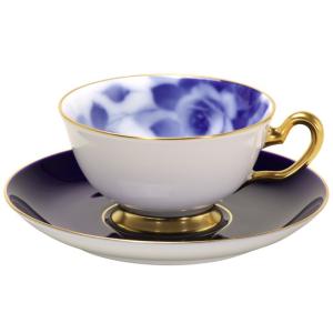 大倉陶園 日本製 瑠璃金蝕鉄線 約29cm花器 19A/9026 花器 花瓶 花生け